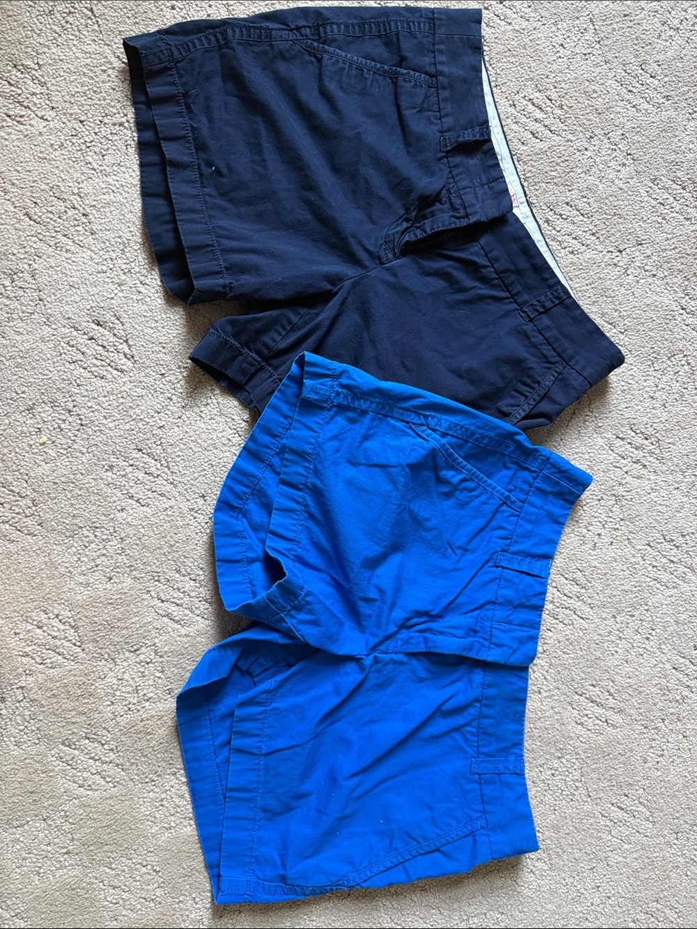 Women’s JCrew Broken in chino Cotton Shorts in Navy and Royal Blue